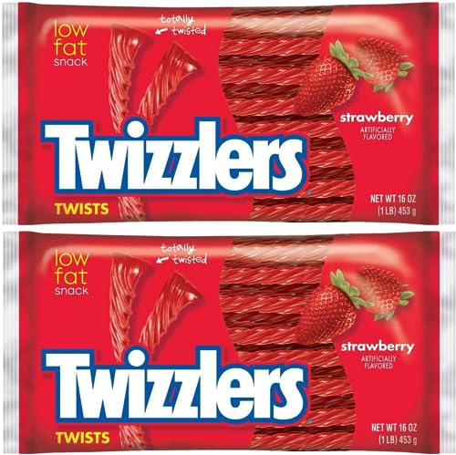 Twizzlers trawberry Twists, Indulge in Flavor with a Strawberry Twists 16 Oz 453 gram 2 Pack
