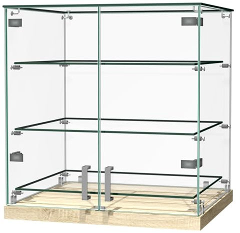 ALBO Buffetvitrine aus Glas Selbstbedienungsvitrine |56x48x60| Vitrine zur Auslage von Süßspeisen oder Brötchen Buffetvitrine - Glasboden und Glastür