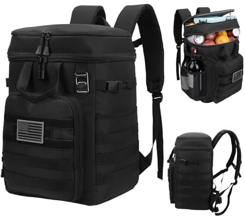 Pyrrhus Kühlrucksack 43 l, isoliert, auslaufsicher, taktischer Rucksack, 2 isolierte Komaprtmente, Thermotasche, großer Lunch-Outdoor-Rucksack für Picknick, Strand, Arbeit, Reisen