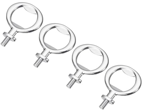 QUARKZMAN Apribottiglie, 4pz 53mm - Apribottiglie, a Vite in Lega di Zinco Kit di Inserti Piatto per Ferramenta Filettata per Matrimonio Feste del Vino Artigianato Fai Da Te (Argento)