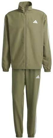 adidas Men's 3 Stripes Woven Track Suit, olive strata, XXL