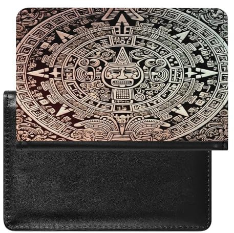 LFDSYEOQ Reisepasshülle aus Polyurethan, Maya-Kalender, Ende der Welt, Reisedokumente, Organizer, Schutz mit Kreditkartenfächern, für Damen/Herren, Maya-Kalender Ende der Welt, Einheitsgröße,