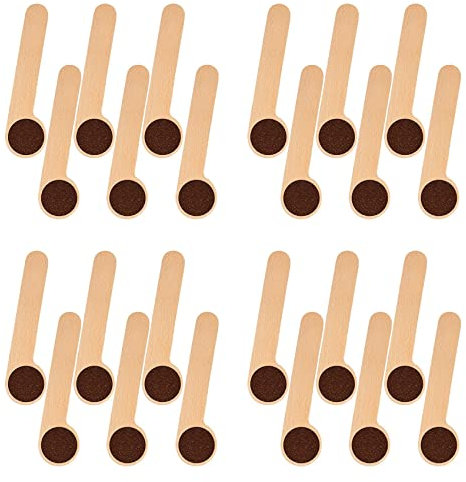 ISTOVO 24 Pcs Wooden Coffee Scoop and Bag Clip,Tablespoon Measuring Scoop,Coffee Bags Sealer,for Ground Beans,Coffee Beans,Tea