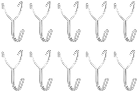 sourcing map 25Pcs Pegboard Hooks, Stainless Steel 1.3 Inch Spacing Peg Board Display Hook Metal Hanging Organizer Accessories for Garage Office Kitchen Store, Silver