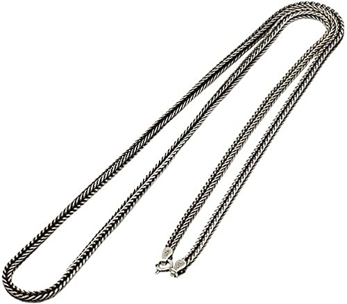 Halsketten Männer, Halskette aus massivem 925er-Sterlingsilber, Fuchsschwanz-Kette, für und Damen, Weihnachten, Valentinstag, Geschenk/3 mm/55 cm