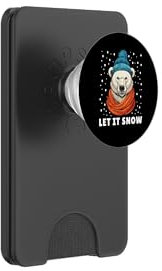 Lustiges Eisbär Winter Design Weihnachten Schneeflocken PopSockets PopWallet für MagSafe