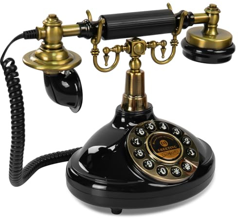 Audio Guest Book Wedding Phone,Audio Guestbook Phone Vintage Style Audio Message Voicemail for Graduation Retirement Party Birthdays Baby Shower Special Occasions (Black)