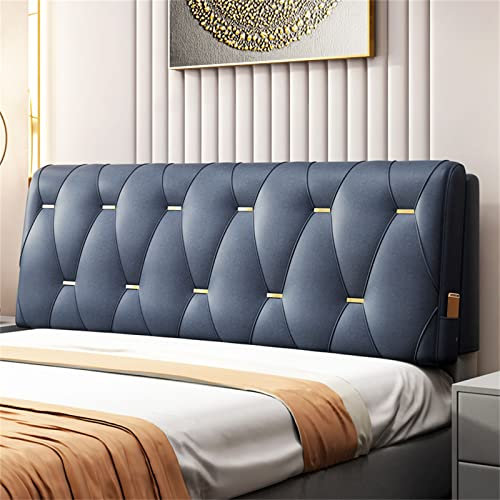 Kopfteil für King-Size-Bett, gepolstert, mit weicher Polsterbank, Blau, 160 cm