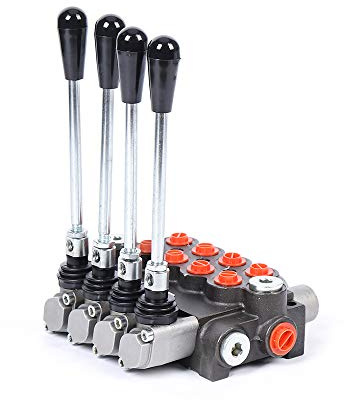 CHFUNE Válvula direccional hidráulica, válvula hidráulica de palanca manual, dispositivo de control 60L/min/13 gpm 3600 PSI -20 ~ 80 ℃ válvulas hidráulicas y controles para tractores, tanques de carga