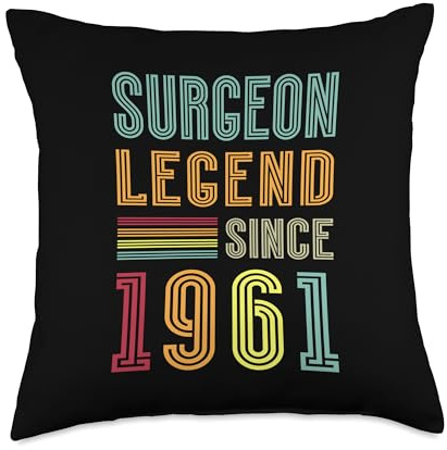 Surgery Legend 1961 65 Years Scalpel 65th Birthday Surgeon Throw Pillow