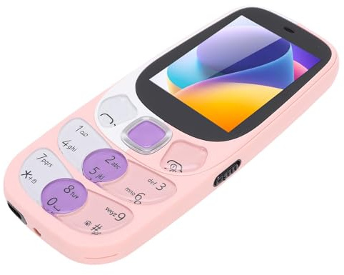 ASHATA Älteres Mobiltelefon, 2G Großes Handy mit Triple SIM -Standby, Große Kristallknöpfe, Klare Schriftarten, 2,4 -Zoll -HD -Bildschirm, Vibration, FM -Radio, Bluetooth, Kamera, (PINK)