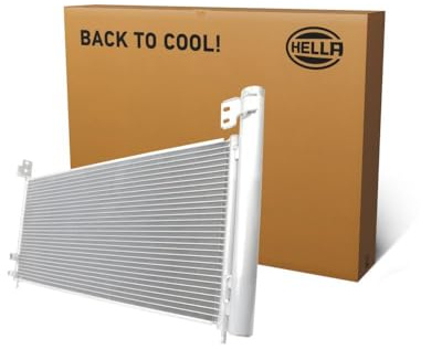HELLA 8FC 366 221-711 Condensador, aire acondicionado - Tubos refrigerantes paralelo - Aluminio - con juntas - con secador