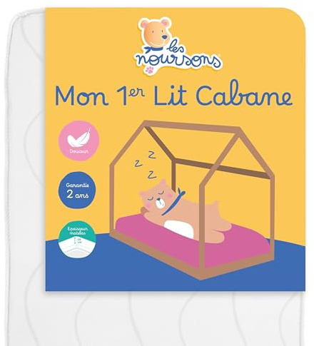 LES NOURSONS - Matelas Enfant/Bébé 80x160 cm - Idéal pour Lit Cabane/Lit Gigogne - Réversible - Oeko Tex - Garantie 2 Ans