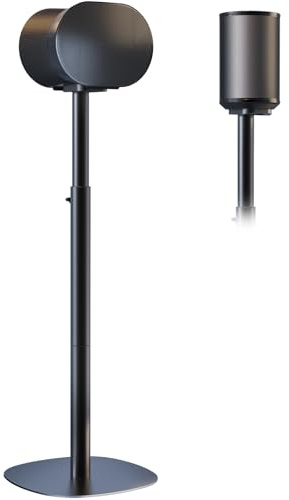 Enkel Högtalarstativ för Sonos Era 100 SL, Era 100 & 300 – Justerbart Golvstativ 74–99 cm, Kabelhantering, Max 5 kg, Svart