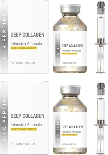 Silk Peptide Intensive Lifting Ampoule, Deep Collagen Silk Peptide Intensive Lifting Ampoule, For Face Tightening And Lifting,Smoothing, Hydrating,2pcs