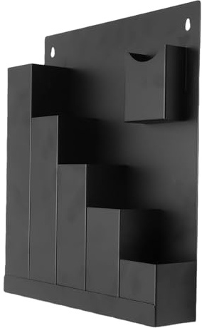 Fockety Soporte de Almacenamiento para Bridas con Cremallera para Cables, 5 Rejillas, Soporte para Bridas para Cables con Tornillos, Organizador de Estante de Almacenamiento de Metal