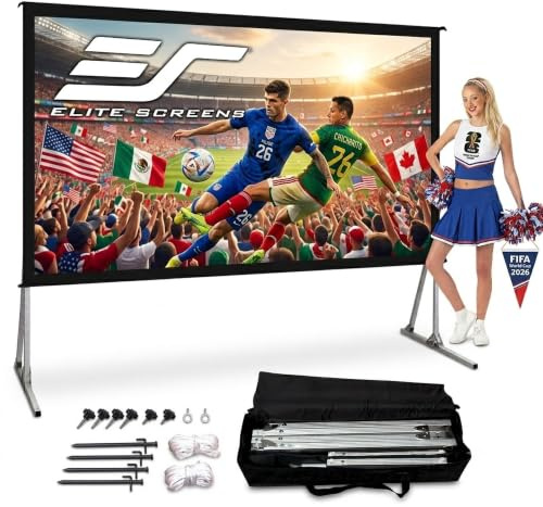 Elite Screens Yardmaster 2 Dual, 135-inch 16: 9, vorne/hinten 4 K Ultra-HD Ready Projektor Bildschirm oms135h2-dual