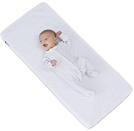 Little Chick London Atmungsaktive Luftsicherheitsmatratze für Kinderbetten und Wiegen, 90 cm x 40 cm x 5 cm, waschbarer Bezug, gesteppt, 3-lagig, mit Netzfüllung, wasserdichtes Futter