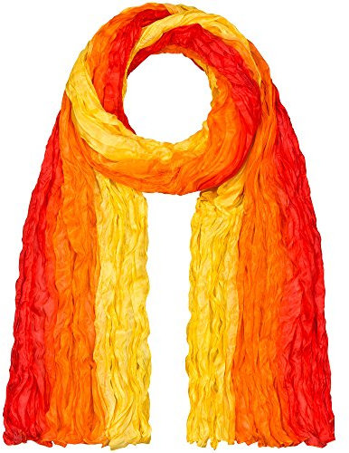 Japanwelt Seidentuch elegantes Damen Halstuch Crash-Schal 100% Seide silkroad 90 x 180 cm Verlauf Gelb Orange Rot
