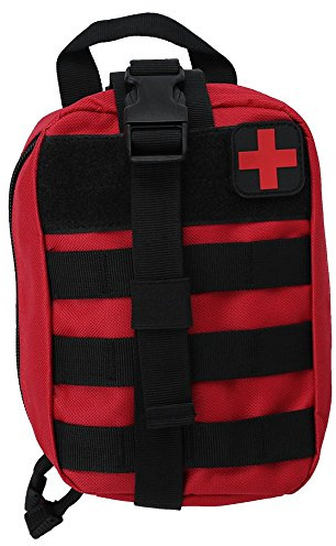 Erste Hilfe Tasche, Molle Taktische Gürteltasche Rucksack Molle Notfalltasche Erste Hilfe Set outdoor militär für Outdoor Camping Sport Reisen Wandern(Rot)