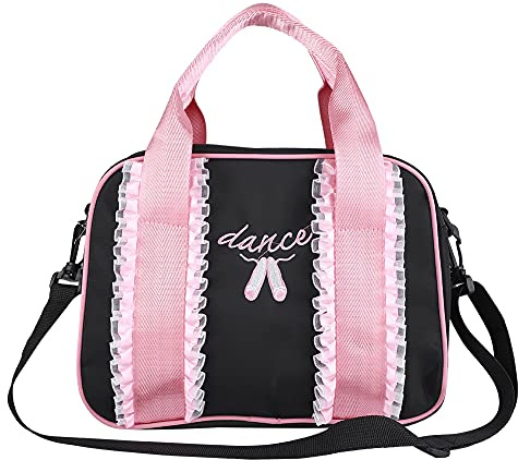 Tbest Balletttasche Mädchen, Tanz Rucksack, Kinderhandtasche, Sport-tasche, Schwarz, 12