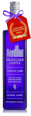 Highclere Castle London Dry Gin, 200+ Global Award-Winning Gin, Made of 10 UK-Grown Herbs and Oats, Perfect for a Glass of Gin and Tonic, ABV 43.5%, 87 Proof, 70 cl