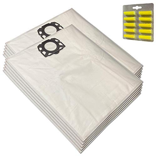 MohMus SET 10 Air Fresheners + 10 Vacuum Cleaner Dust Bags For Kärcher MV4, WD4, MV5, WD5, 2.863-006.0