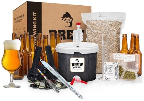 Brew Monkey® Kit de Elaboración de Cerveza Tripel | Luxe Kit 5 litros de cerveza | 6,4% vol. | Kit Para Hacer Cerveza | Kit Cerveza Artesanal | Regalos Originales para Hombre | Regalo Día del Padre