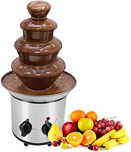 Fuente De Chocolate, Fuente De Chocolate Grande De Acero Inoxidable EléCtrica – Fuente De Chocolate para El Hogar Chocolate – Cascada Lisa para Frutas Y Pasteles (Blanco : A)