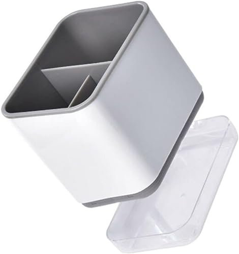 Utensil Holder Cutlery Drainer Sink Caddy, Spoon Chopsticks Fork Drain Rack Basket Storage Holder Organizer Compartment Box-Grey