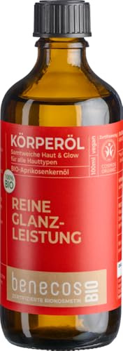 benecos Olio organico per il corpo biologico di noccioli di albicocca pura lucentezza – Pelle morbida & Glow