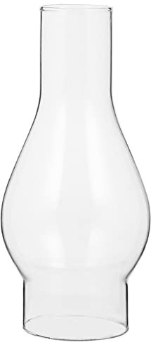 Uonlytech Lámpara cilíndrica de cristal de petróleo, cristal de repuesto, lámpara de aceite, pantalla de cristal, cristal luminoso, diámetro superior 3,5 cm, diámetro inferior 5,4 cm