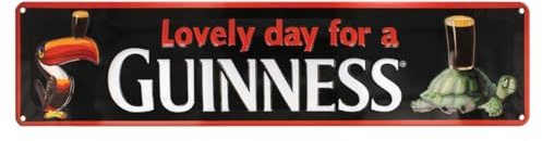 Guinness - Cartel de metal en relieve con diseño de tucán y tortuga Gilroy (50 cm x 12 cm)