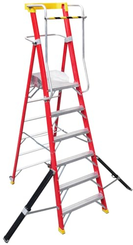 Excel Electricians Fibreglass Podium Step Ladder 6 Tread 2.61m EN131-7