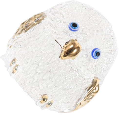 TINEASUR Kristalleulen- Für Haushalt Raumdekor Kleine Kristalleule Kristallkunstwerk Kristalleulen-Requisite Eulenschmuck Kristallornament Halloween-