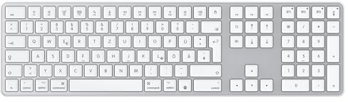 OMOTON Bluetooth Mac Tastatur, wiederaufladbare mit 3 Bluetooth Kanälen | Kabellose Tastatur für Apple MacBook Pro/Air, iMac, iMac Pro, Mac Mini, QWERTZ DE-Layout,Silber