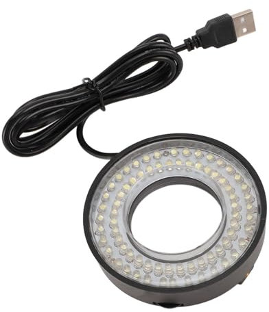 Illuminateur Annulaire 72 LED LED, éclairage Annulaire de Microscope Réglable de 6500K à 7 500K, Source de Lumière de Microscope pour Caméras de Microscopes Stéréo de Laboratoire,