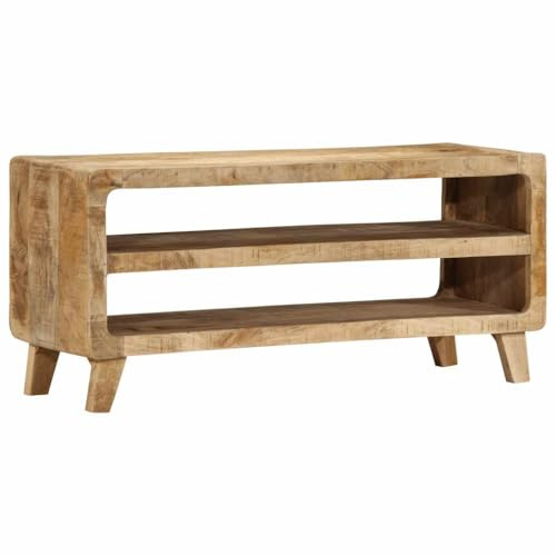 vidaXL TV-Schrank 105x46x32 cm Raues Massivholz Mango, TV-Ständer, TV-Lowboard, TV-Tisch, TV-Sideboard, TV-Möbel, HiFi-Schrank, Medienschrank