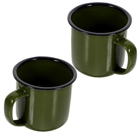 Garneck 2 Stück Multifunktions-Kaffeetassen Emaille Vintage Retro Becher 2.56In - Klassisches Design Für Haushalt Camping Und Outdoor Vielseitig Für Kaffee Milch Und Tee