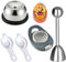 6 Piezas Cortador de Huevos Cocidos Juego, 1 Corta Huevos Cocidos, 1 Cocedor de Huevos, 1 Perforador de Huevos, 1 Abridor de Huevos, 2 Coladores de Huevos, para Cocinas y Restaurantes (Plata)