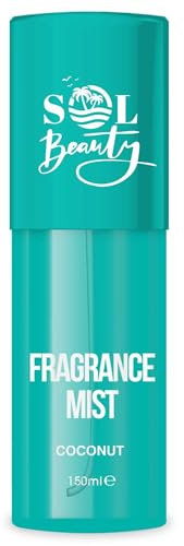 Sol Beauty Spray corporal con aroma a coco, bruma corporal vegana que ayuda a mantener la piel hidratada y fresca, bruma corporal con fragancia de 150 ml.