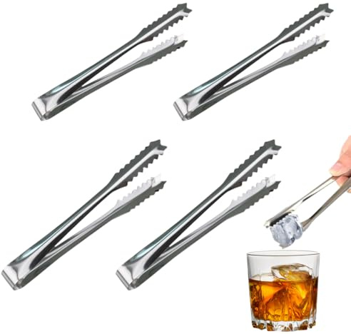 WUSJCOF 4 Piezas Pinzas de Acero Inoxidable para Hielo, Cocina y Servir, Set Ideal para Bodas, Fiestas, Bares, Buffets, Parrillas y Picnics