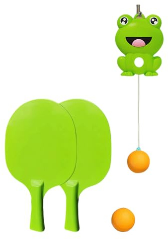 QUXVUIS Tischtennis Trainingsset für Indoor Spiele für Kinder, hängt am Türrahmen, ABS Tischtennis Trainingsspiele, robust aus PP, 2 Bälle 2 Schlagen