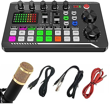 Kit scheda audio for microfono podcast Microfono a condensatore da studio professionale e mixer audio live F998 for la registrazione di podcast in streaming live