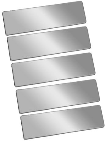 TMTGTS Lot de 5 plaques métalliques vierges en acier inoxydable vierges - Plaque nominative rectangulaire - Plaque de sonnette - Plaque de porte - Plaque de boîte aux lettres à graver