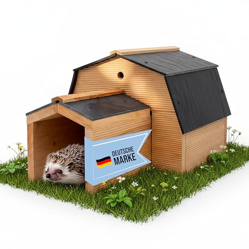 Igelhaus Winterfest[Made IN EU ] – Premium Igelfutterhaus (Made in Europe) – Hochwertiges Igelhaus & Schlafhaus – Igelhotel, Futterhaus & Igelhöhle