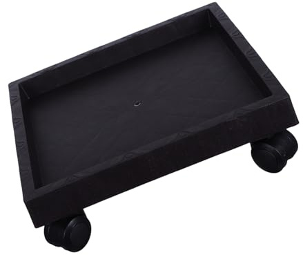 SHINEOFI Supporto per Piante con Ruote Quadrato 290mm Portafiori Mobile per Interno Ed Esterno con Vassoio Rinforzato e Rotelle Girevoli a 360° per Spostare Vasi Pesanti Senza Danni al Pavimento