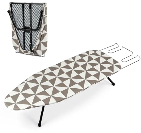 GREENSAPPIRE Tabletop Ironing Board 82x32cm Foldable Iron Rest Non-Slip | Compact tabletop ironing board with iron rest and foldable non-slip legs. Ideal for apartments, dorms and small spaces.