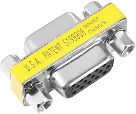 Ipetboom Adaptateur Vga Femelle-Femelle 15 Broches Lot de 10 Convertisseurs Vga Mini 15 Pin à 15 Pin pour Extension Câble Compact Jaune Compatible PC Bureau Maison