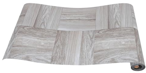 Revêtement de Sol Auto-adhésif en Pvc, Effet Bois, la Cuisine Bureau | Feuille Adhésive Amovible, Imperméable et Résistante à L'usure, Rouleau 118x23 Pouces, Style Moderne
